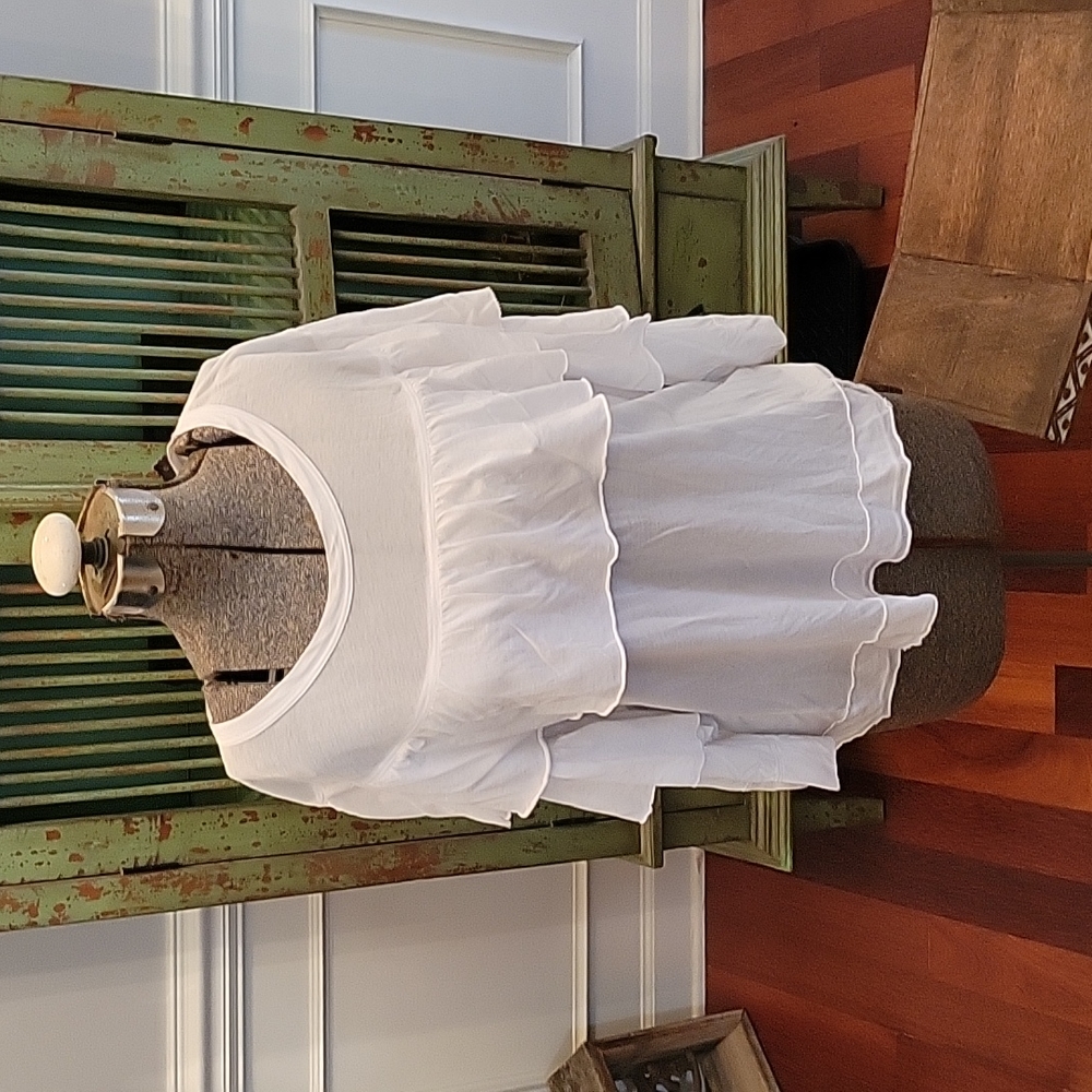 WILT White Layered Thin 3/4 Sleeve T Shirt M
